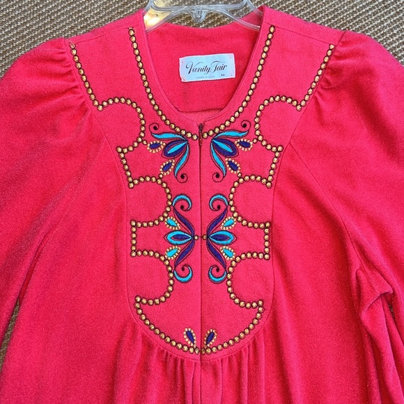 Vintage Vanity Fair Robe- Zip Up- Coral Fleece - Picture 1 of 5